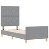 vidaXL Bedframe met hoofdeinde Lichtgrijs 80 x 200 cm Stof