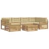 vidaXL Buiten bankenset 7 st Wit en Beige