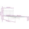 vidaXL Bedframe met hoofdbord metaal wit 107x203 cm