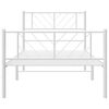 vidaXL Bedframe met hoofd- en voeteneinde metaal wit 75x190 cm