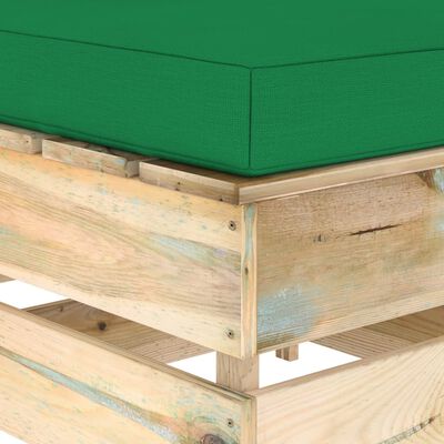 vidaXL 5-delige Loungeset met kussens groen geïmpregneerd hout