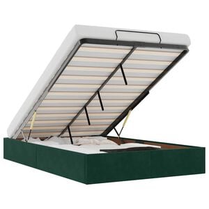 vidaXL Bedframe zonder matras 120x190 cm fluweel donkergroen