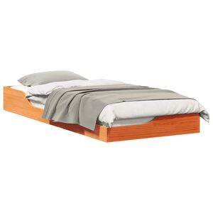 vidaXL Bedframe Wasbruin 90 x 210 cm Massief grenenhout