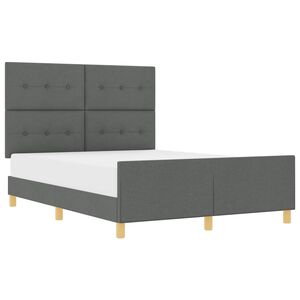 vidaXL Bedframe met hoofdeinde Donkergrijs 140 x 190 cm Stof