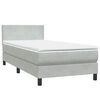 vidaXL Boxspring met matras fluweel lichtgrijs 80x220 cm