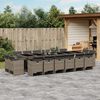 vidaXL 17-delige Tuinset met kussens poly rattan grijs