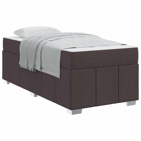 vidaXL Bedframe met matras Donkerbruin 120 x 190 cm Stof