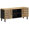 vidaXL Tv-meubel 105x33,5x46 cm massief ruw mangohout zwart