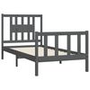 vidaXL Bedframe met hoofdbord massief grenenhout grijs 100x200 cm