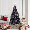vidaXL Kunstmatig Voorverlicht Kerstboom met 300 LED Zwart 180 cm PVC