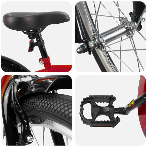 vidaXL Kinderfiets 18 Inch voor 5-7 jaar Rood