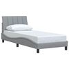 vidaXL Bedframe zonder matras "Hanko" 90x200 cm stof lichtgrijs
