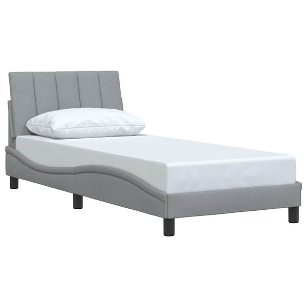 vidaXL Bedframe zonder matras "Hanko" 90x200 cm stof lichtgrijs