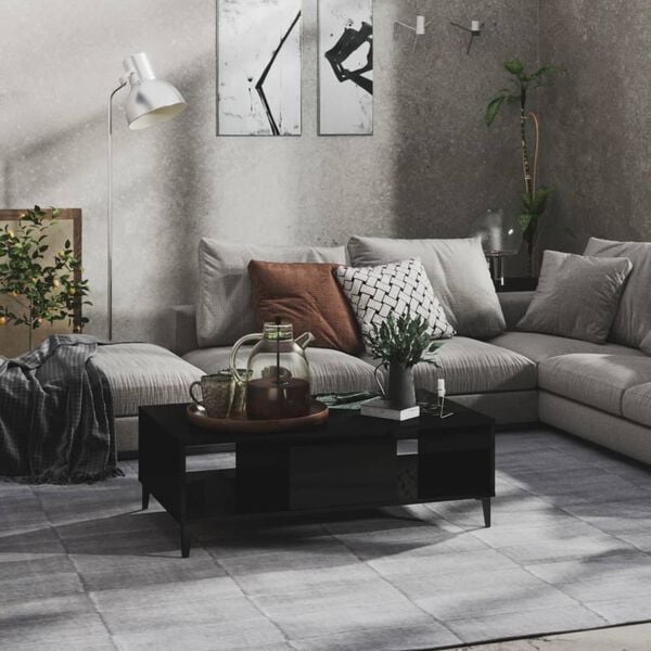 vidaXL Salontafel 103,5x60x35 cm bewerkt hout hoogglans zwart