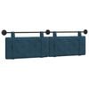 vidaXL Hangend hoofdbord Blauw Fluweel