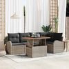 vidaXL Tuin Sofa Set met opslag 6 pcs Grijs Poly riet