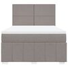 vidaXL Boxspring met matras stof taupe 140x200 cm