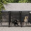 vidaXL Hondenkennel met dak 5,63 m&sup2; staal