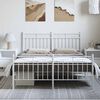 vidaXL Bedframe met hoofd- en voeteneinde metaal wit 150x200 cm