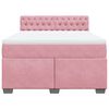vidaXL Boxspring met matras fluweel roze 140x200 cm