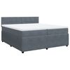 vidaXL Boxspring met matras fluweel donkergrijs 200x200 cm