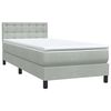 vidaXL Boxspring met matras fluweel lichtgrijs 100x210 cm