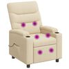vidaXL Massage-relaxstoel Cr&egrave;mekleurig 75 x 95 x 103 cm Stof