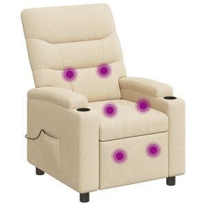 vidaXL Massage-relaxstoel Cr&egrave;mekleurig 75 x 95 x 103 cm Stof