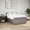 vidaXL Boxspring met matras stof taupe 140x200 cm