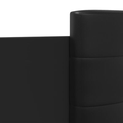 vidaXL Bedframe met hoofdeinde en LED-verlichting zwart 135x190 cm