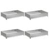 vidaXL Gazonrand 4 st 100 x 60 x 20 cm Staal Zilverkleurig