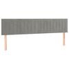 vidaXL Hoofdborden 200x5x78/88 cm fluweel lichtgrijs