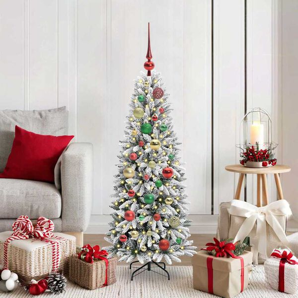 vidaXL Kunstkerstboom Wit 120 cm PVC en Plastic en Staal en PE