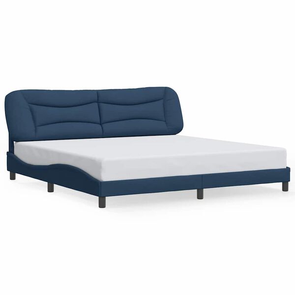 vidaXL Bedframe zonder matras "Hvar" stof blauw 200x200 cm