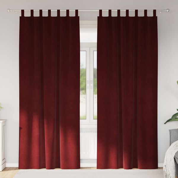 vidaXL Verduisterende gordijnen 2 pcs Wijnrood 140 x 245 cm Fluweel