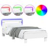 vidaXL Bedframe met hoofdbord en LED-verlichting wit 90x190 cm
