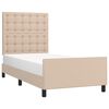 vidaXL Bedframe met hoofdbord kunstleer cappucinnokleurig 80x200 cm