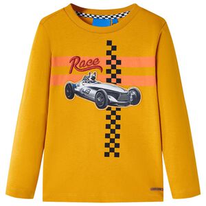 vidaXL Kindershirt met lange mouwen 104 okerkleurig