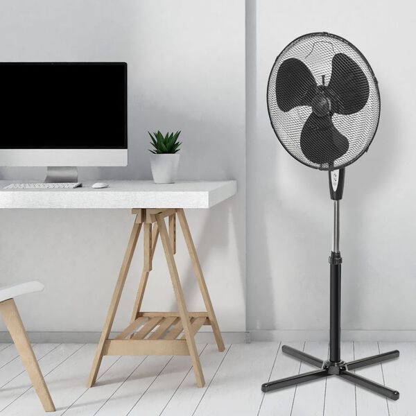 Bestron Staande ventilator + afstandbediening 45 cm 45 W zwart ASV45ZR