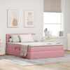 vidaXL Opslag bed met matras met hoofdeinde Roze 140 x 190 cm Fluweel