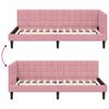 vidaXL Hoekbedframe met hoofdeinde Roze 90 cm x 190 cm Fluweel