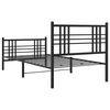 vidaXL Bedframe met hoofd- en voeteneinde metaal zwart 100x200 cm