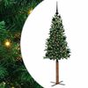 vidaXL Slanke Kerstboom Groen 150 cm PVC en massief dennenhout