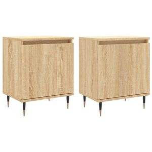 vidaXL Nachtkastjes 2 st 40x30x50 cm bewerkt hout sonoma eikenkleurig