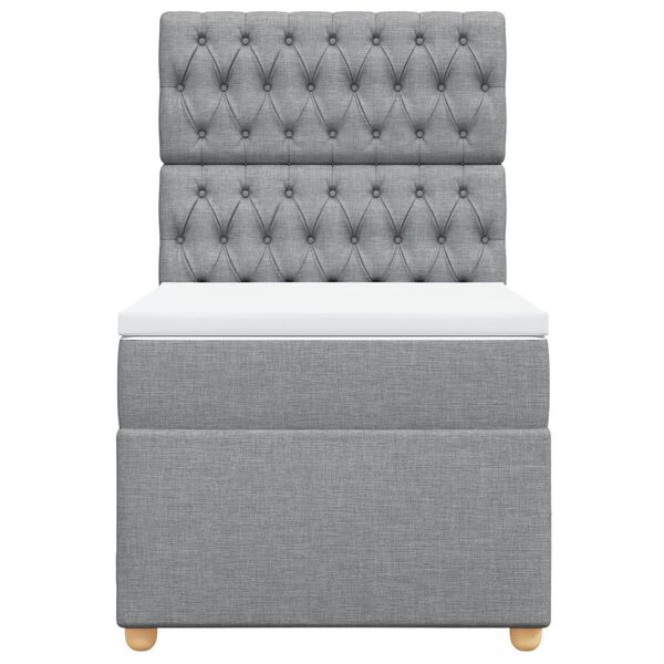 vidaXL Boxspring met matras stof lichtgrijs 80x200 cm