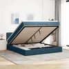 vidaXL Ottoman bed met matras 200x200 cm fluweel donkerblauw