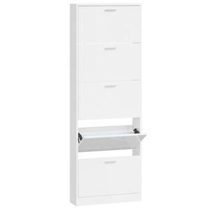 vidaXL Schoenenkast 59x17x169 cm bewerkt hout hoogglans wit