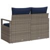vidaXL Tuinbank met kussen 120 x 62 x 69 cm poly rattan