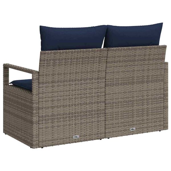 vidaXL Tuinbank met kussen 120 x 62 x 69 cm poly rattan