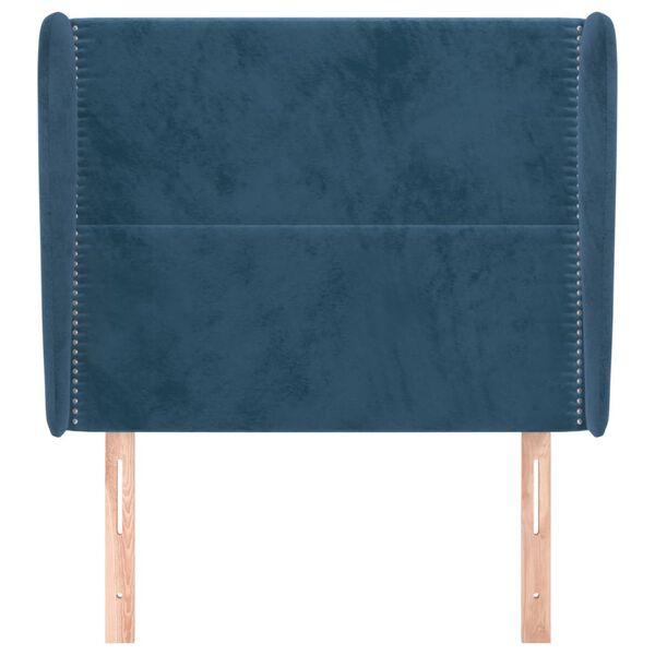 vidaXL Hoofdbord met randen 83x23x118/128 cm fluweel donkerblauw